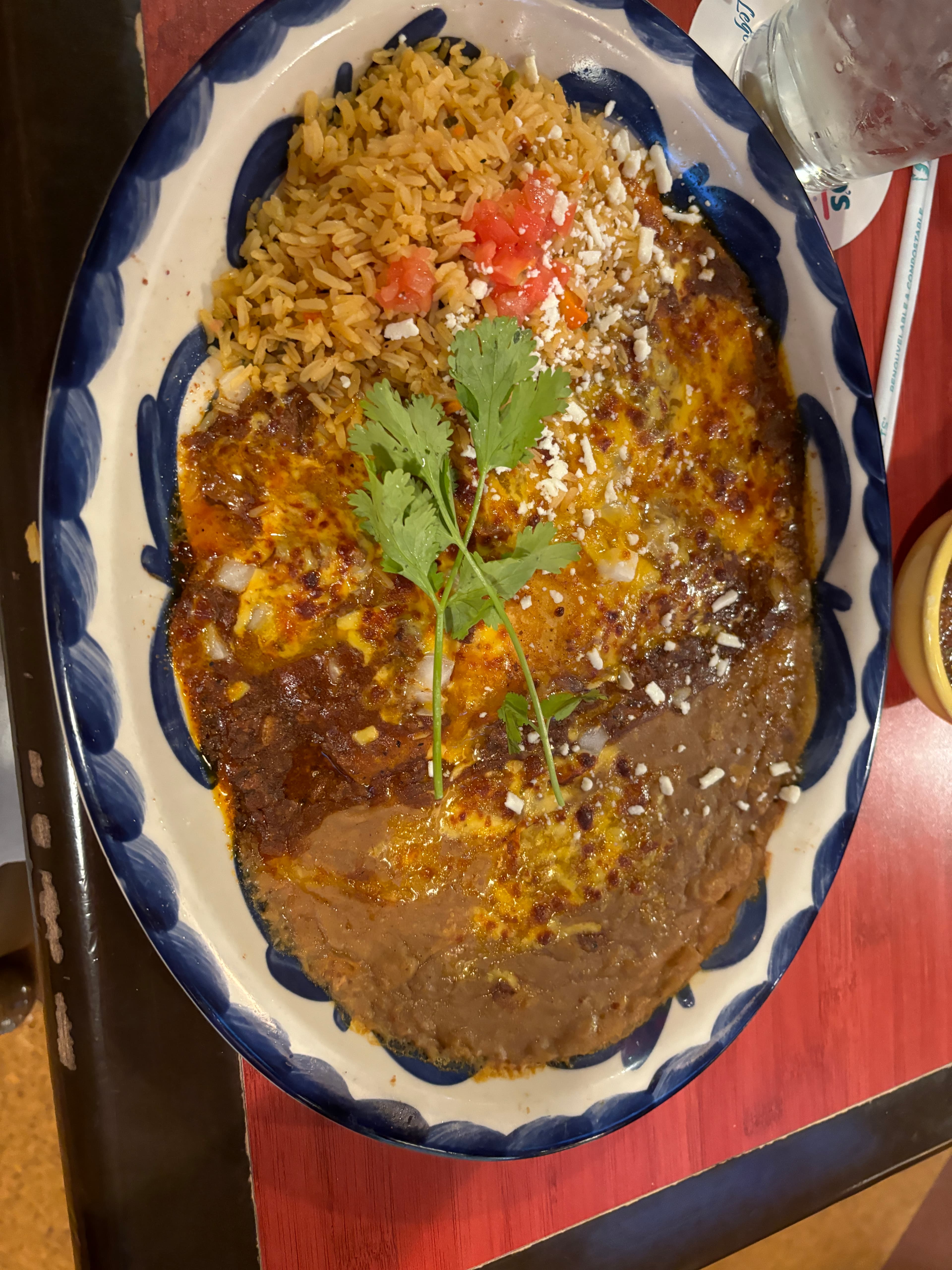 Ground Beef Taco, Cheese Enchilada, and Beans