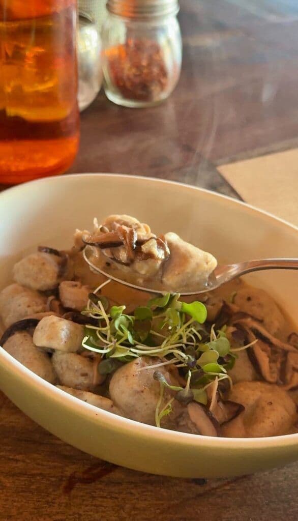 Hazelnut Gnocchi with Shiitake Mushrooms