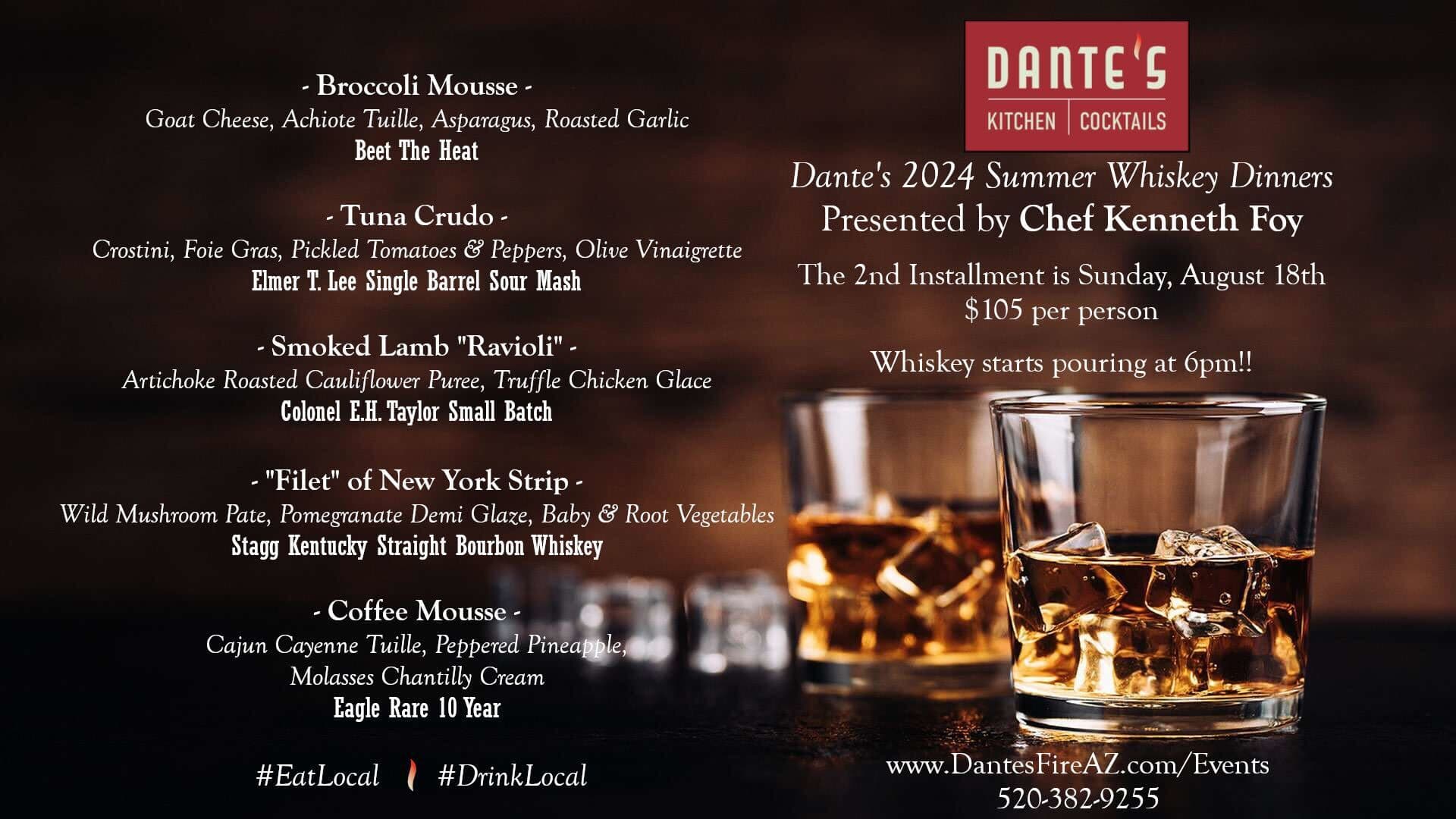 Dante's Fire 2nd Whiskey Dinner