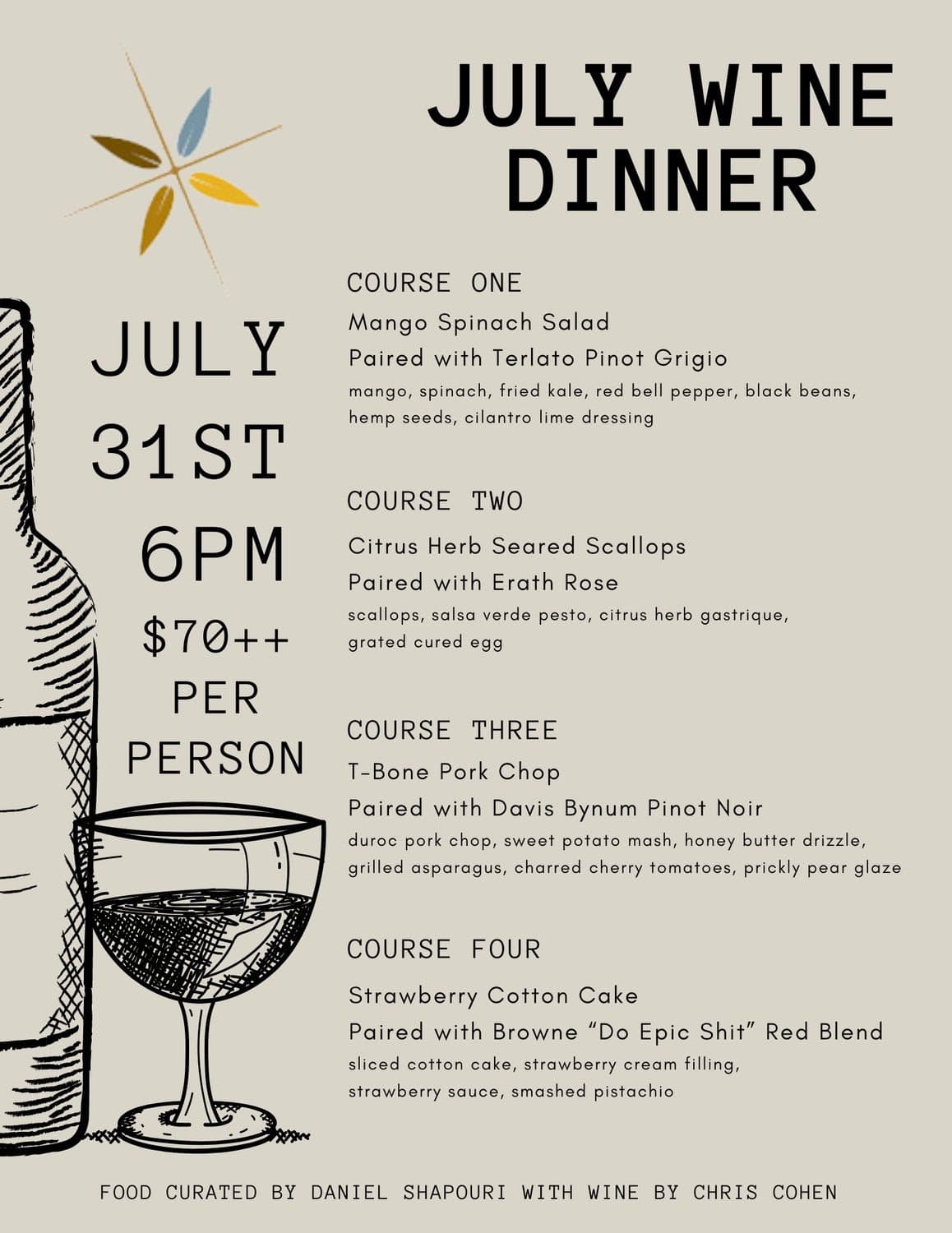 July Wine Dinner