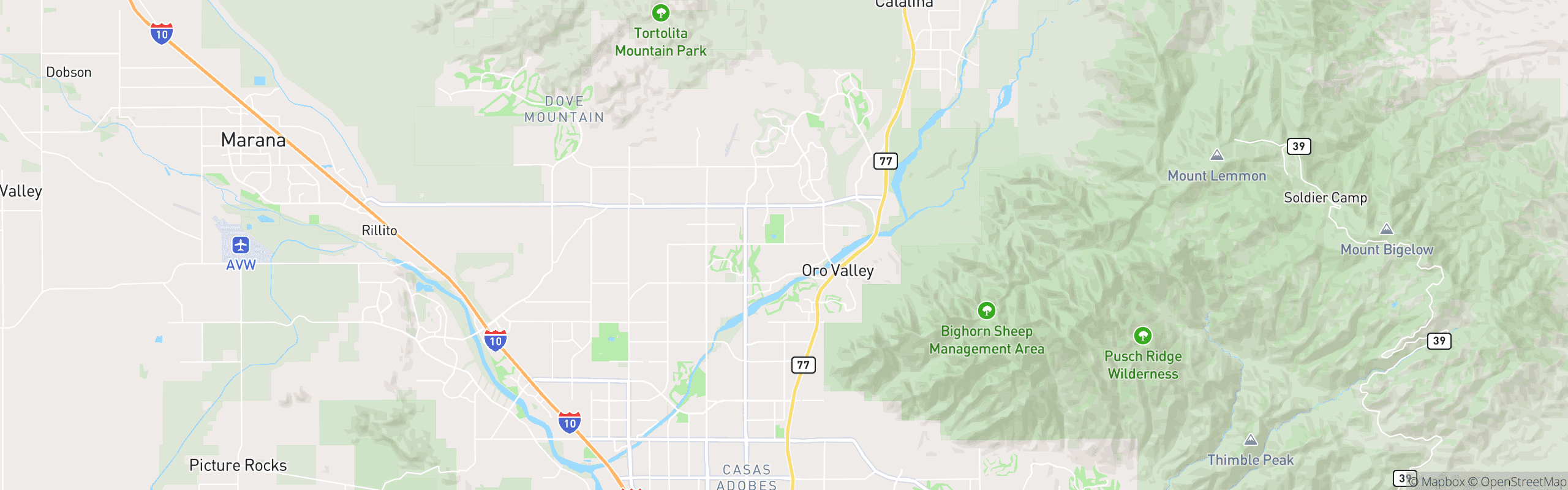 Map of Oro Valley