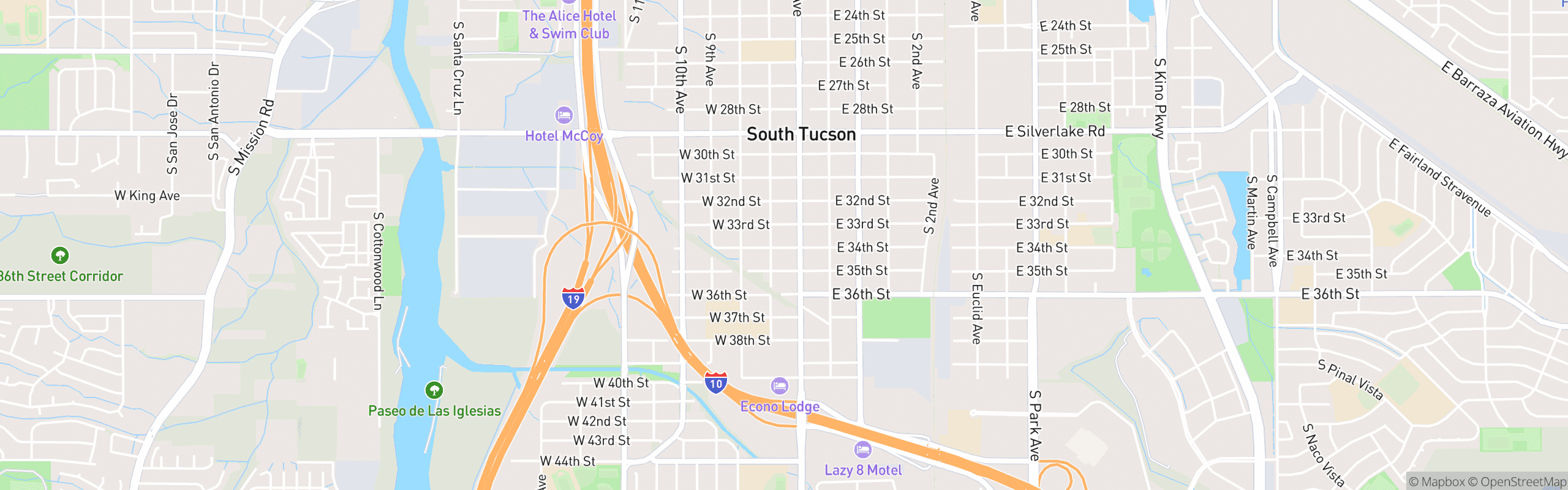 Map of South Tucson