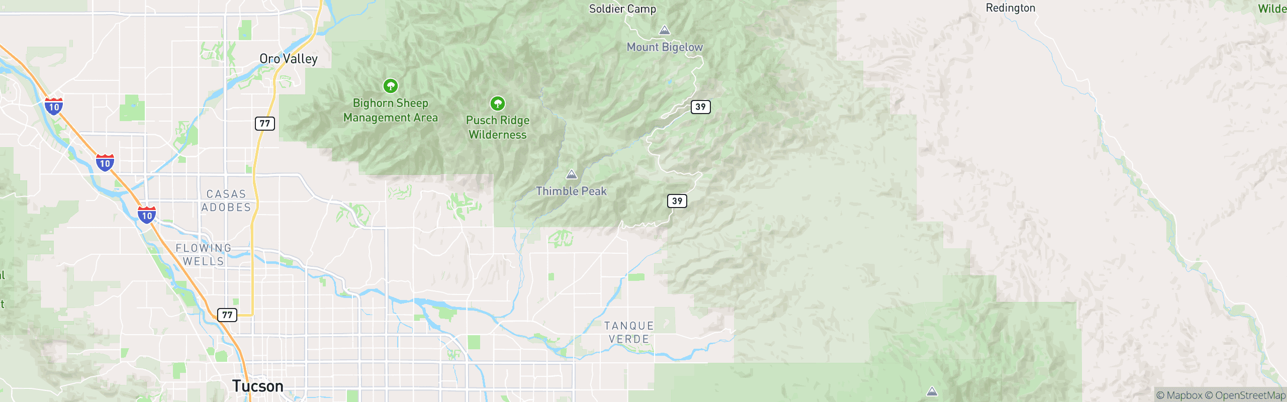 Map of Tanque Verde & Sabino