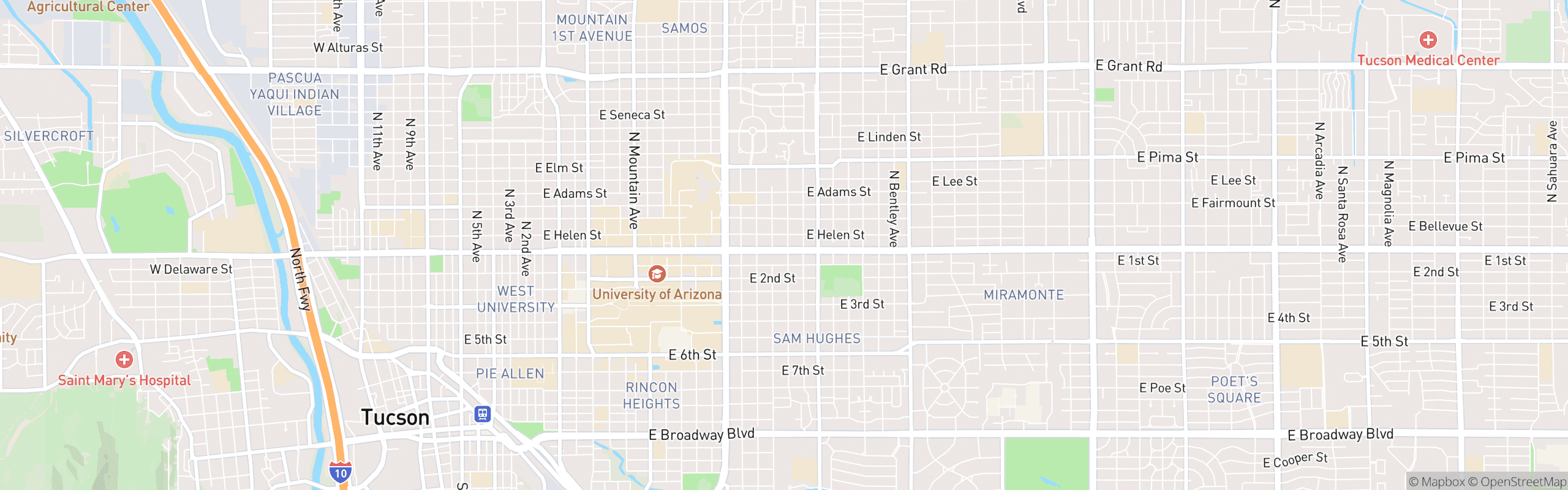 Map of University & 4th Ave