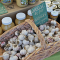 Local garlic and honey from Sleeping Frog Farms at Rillito Farmers Market