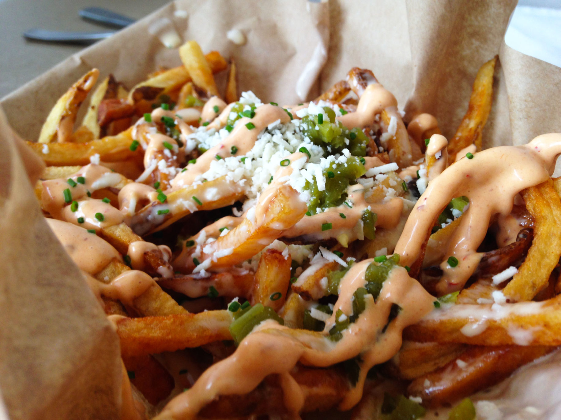 Spicy Green Chile Fries at Zinburger in Tucson Tucson Foodie