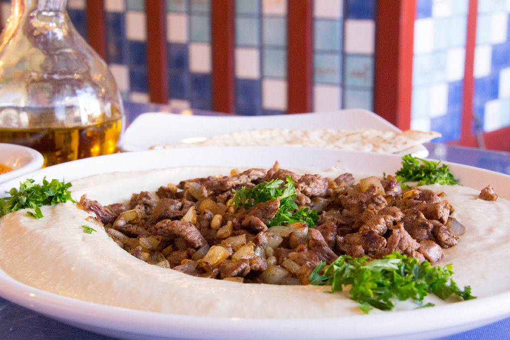 Hummus With Lamb at Shish Kebab House (Credit: Mark Navarro)