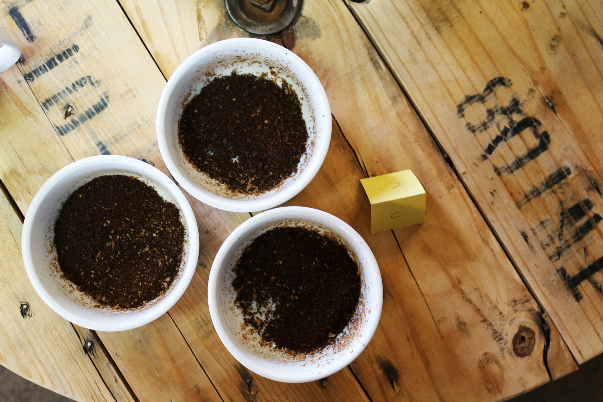 Fresh Grounds at Yellow Brick Coffee Cupping Event (Credit: Adam Lehrman)