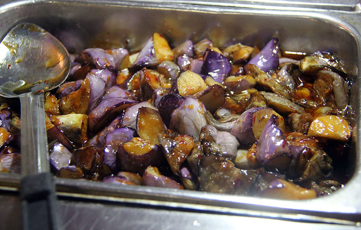 Spicy Garlic Eggplant at Asian Super Buffet (Photo Credit: Sarah Pelfini)