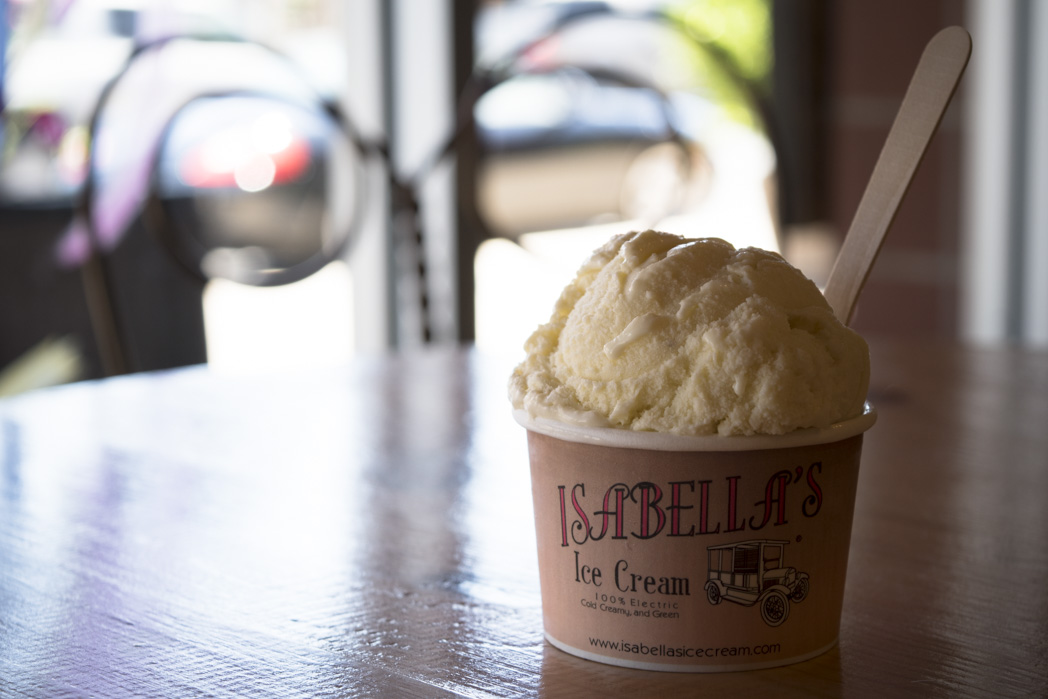 Lavender vanilla ice cream from Isabella's Ice Cream at Rincon Market.
