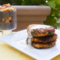 Potato Spinach Fritters with Hollandaise and Peaches & Cream Chia Pudding