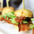 Tiny BLTs - Cheddar Chive Biscuits. Bacon, Arugula, Tomato Jam, and Bacon Mayo at Arizona Inn