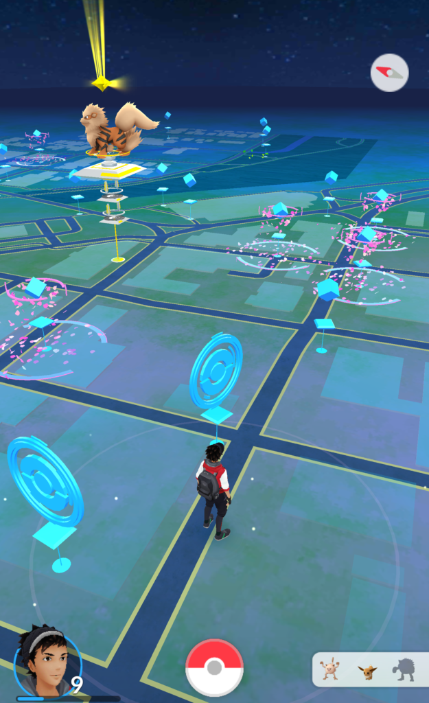 Thunder Canyon Brewery Pokéstop with a Lure Module surrounded by other Pokéstops with Lure Modules (Credit: Jackie Tran)