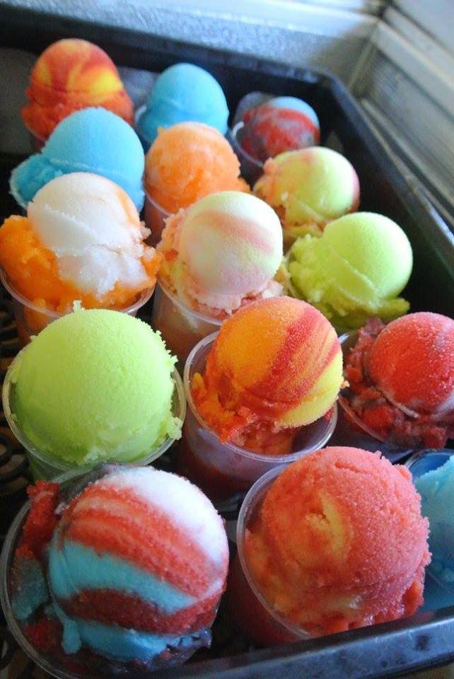 Rainbow of Italian Ice Flavors (Photo credit: Mustache Mike's)