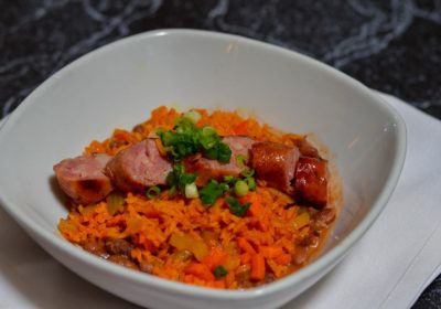 Bowl of red beans and rice with pickled pork (Credit: Kingfisher on Facebook)
