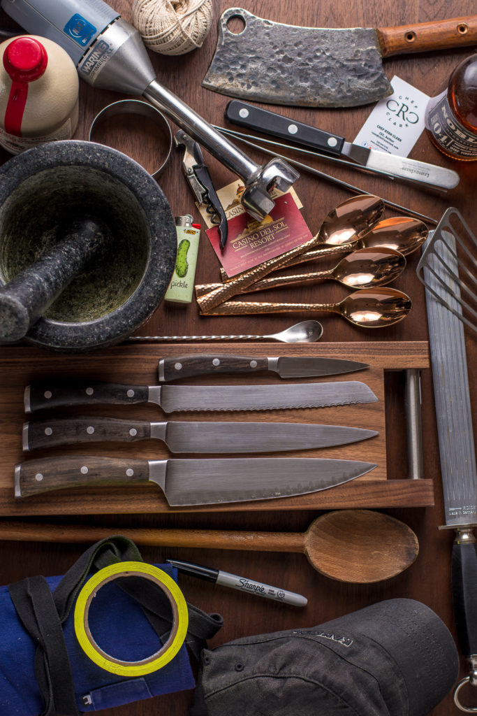 Chef Ryan Clark's tools (Credit: Jackie Tran)