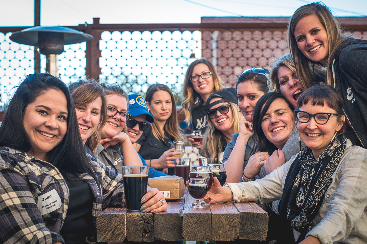 Ashley Azzone joins "State Bird" collaborative female brewers at Crooked Tooth Brewing Co. (Credit: Jackie Tran)