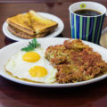 Eggs, hash browns, toast, and coffee at Sarnoff Cafe (Credit: Taylor Noel Photography)