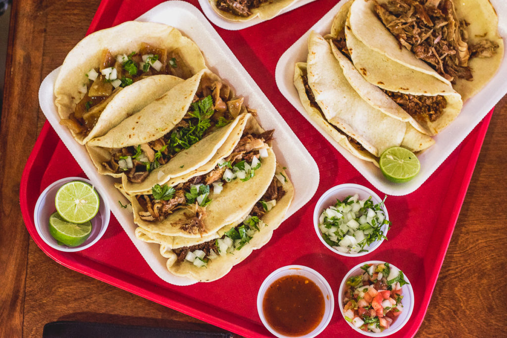 Assorted tacos at Carnitas La Yoca (Credit: Jackie Tran)
