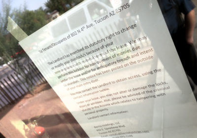 Landlord notice at the Garage Eatery & Pub on 4th (Credit: Adam Lehrman)