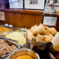 Samosas and buffet at Govinda's Natural Foods Buffet (Credit: Jackie Tran)