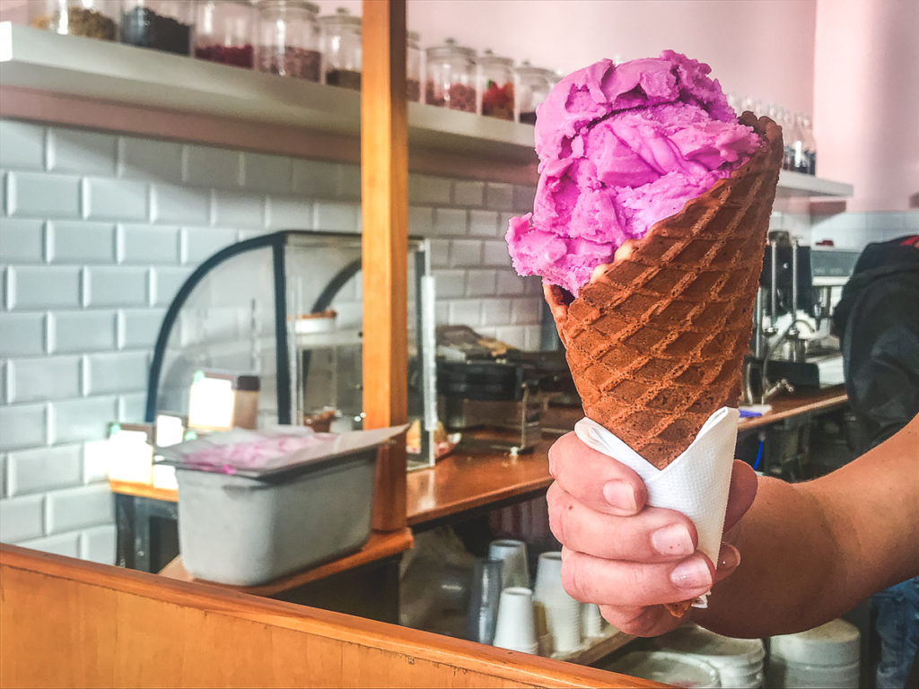 Prickly Pear Sorbet at Isabella's Ice Cream (Credit: Claire Kaufman)