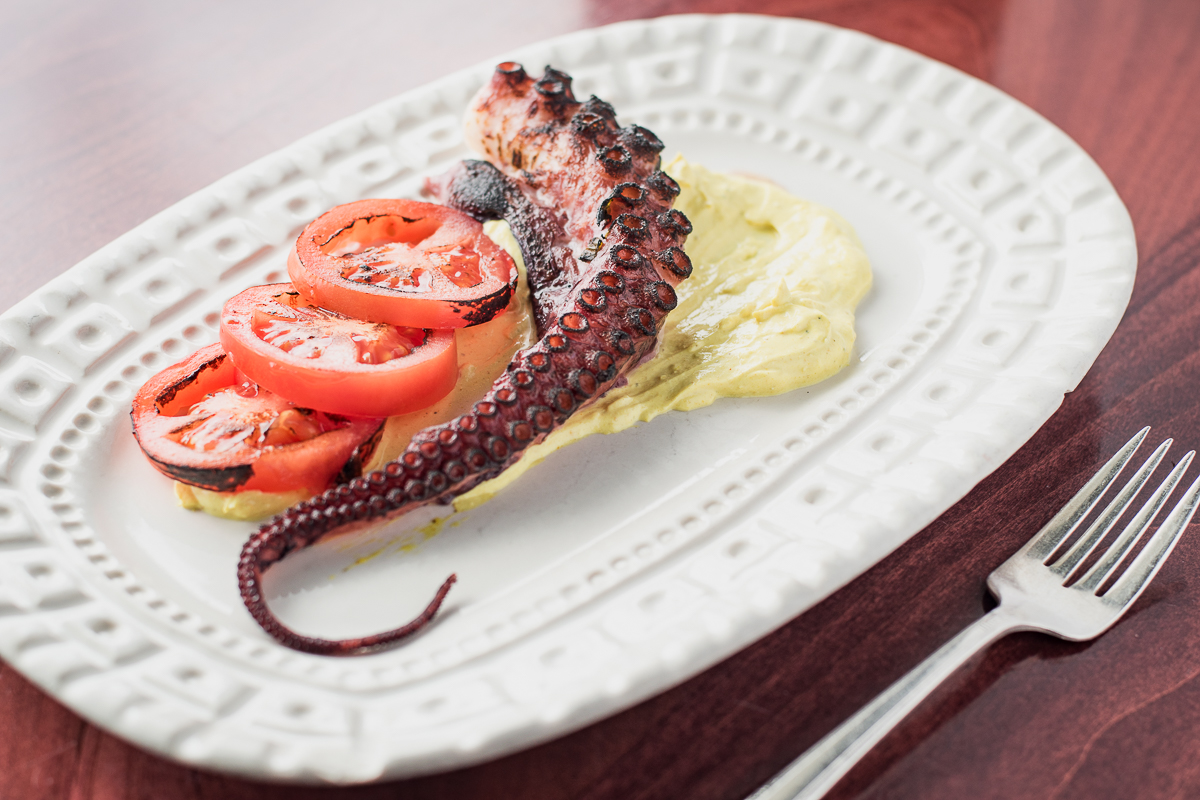 Charred Achiote Octopus Tentacle at the Coronet (Credit: Jackie Tran)