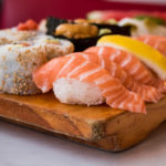 Salmon nigiri sushi and a Philly Roll at Yamato (Credit: Jackie Tran)