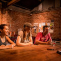 Ayla Kapahi, Grace Hargis, and Mike Gura at Public Brewhouse (Credit: Jackie Tran)