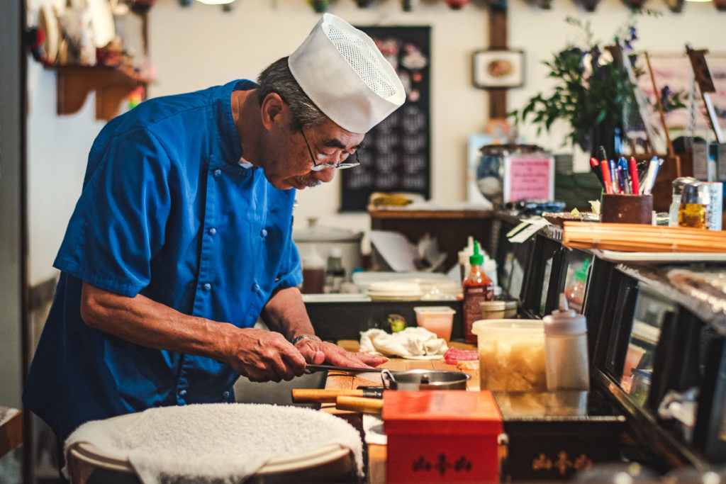 Owner-chef Noboru Nakajima at Yamato Japanese Restaurant (Credit: Jackie Tran)