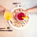 Mimosas and Snickerdoodle Pancake at Baja Cafe (Credit: Jackie Tran)
