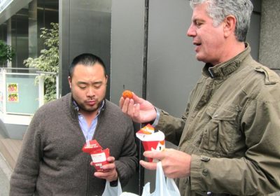 David Chang and Anthony Bourdain in an episode of No Reservations (Image courtesy of Travel Channel)