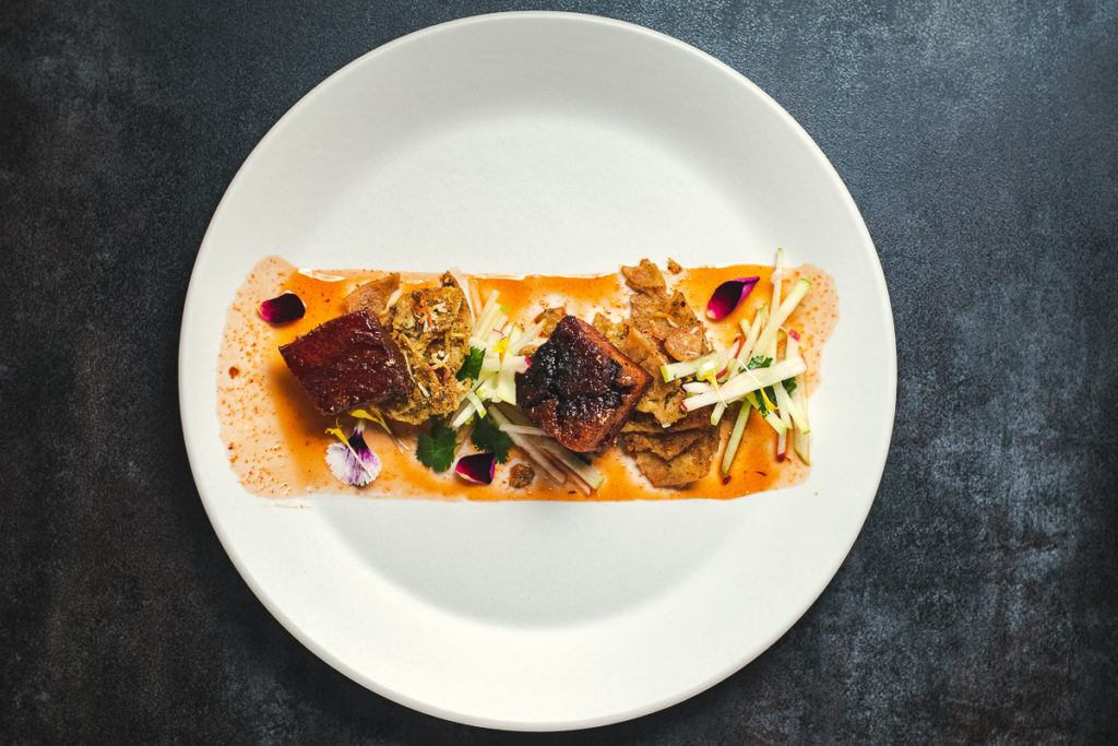 Plate from Dominique Stoller of HUB Ice Cream Factory and Playground Bar & Lounge for the Art of Plating (Credit: Jackie Tran)