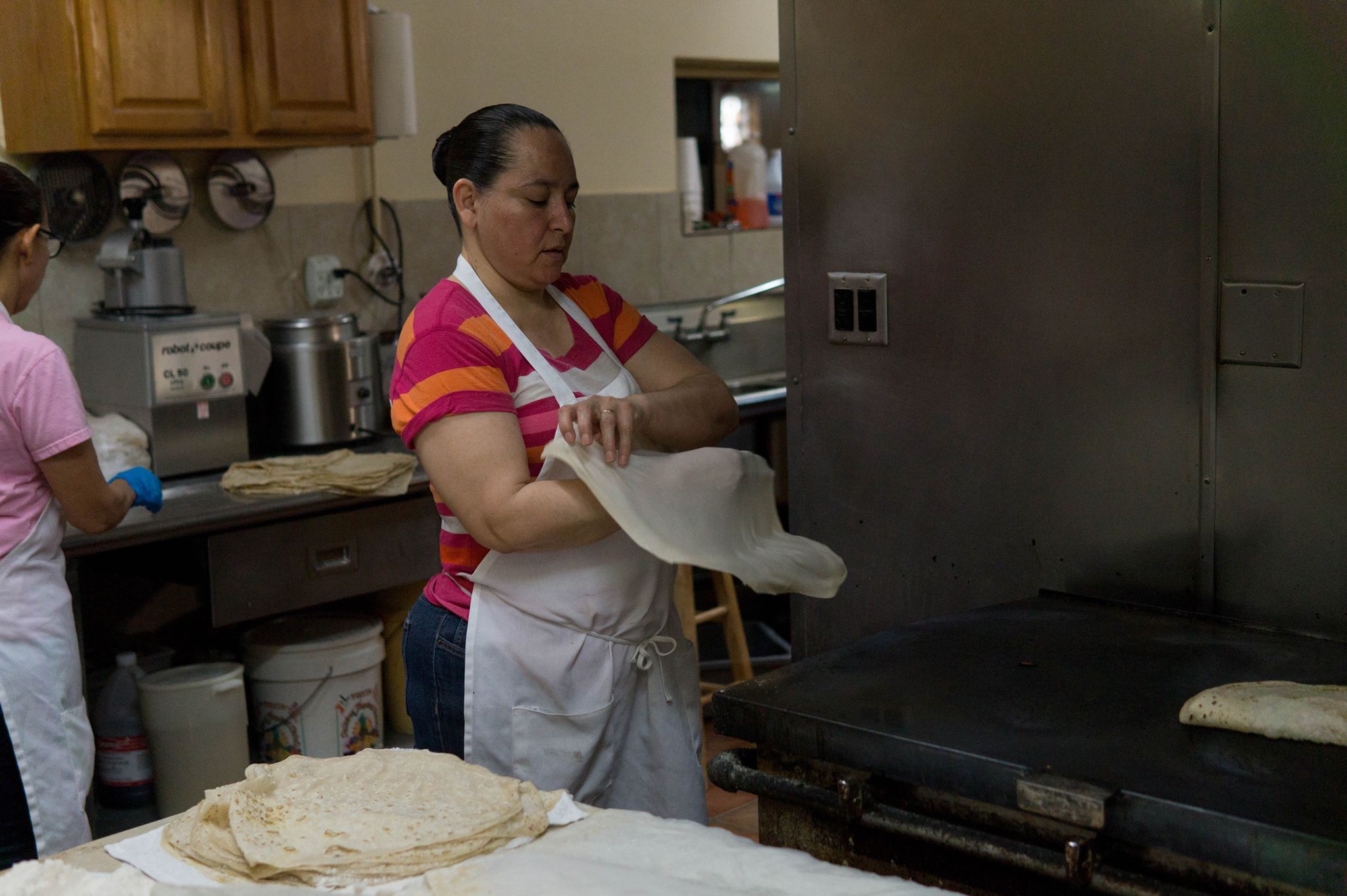 Tortilla making at St. Mary's Mexican Food (Credit: Brielle Farmer)