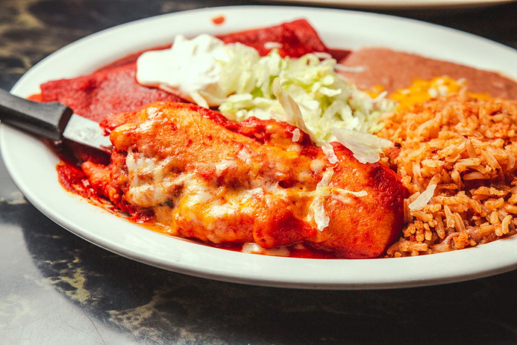 Combination Dinner #13 with a chile relleno and sour cream enchilada at Karichimaka