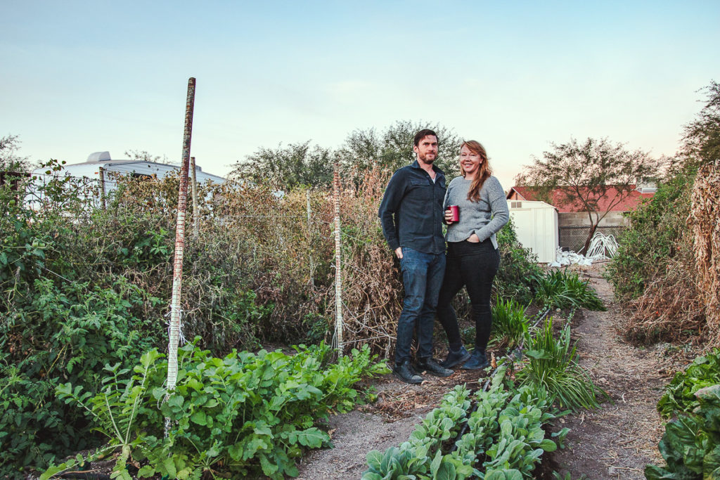 Brian Haskins and Jasper Ludwig at the farm for 5 Points Market & Restaurant