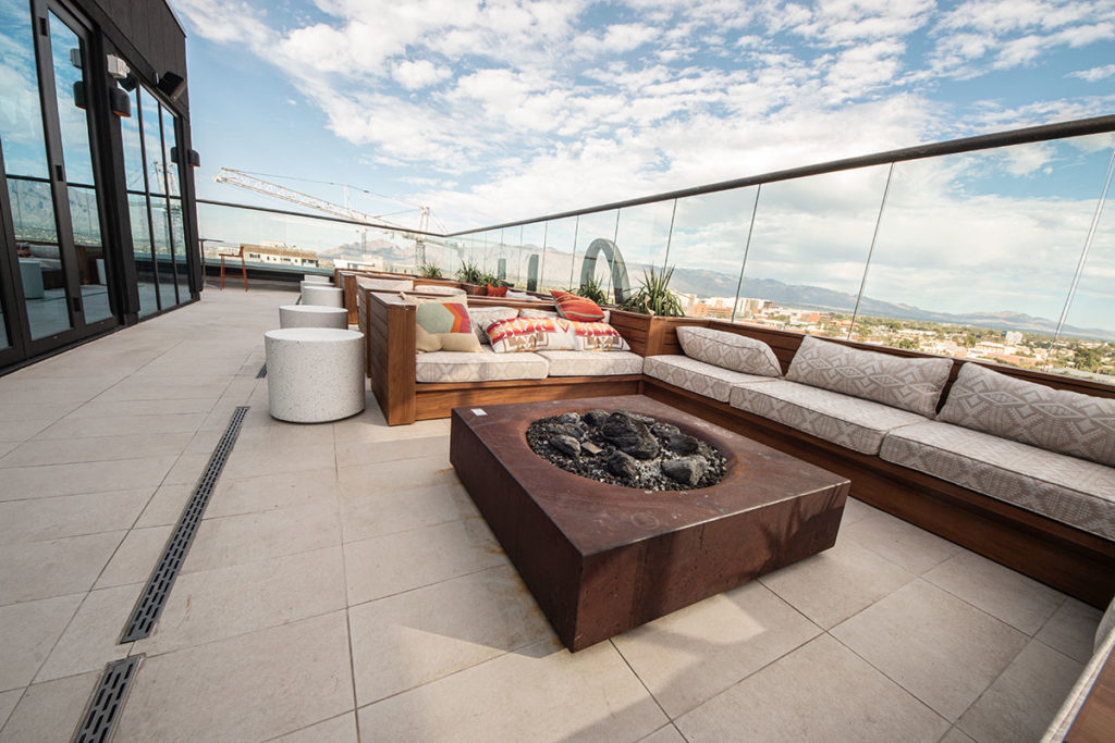 Fire pits with a view at The Graduate Hotel's The Moonstone