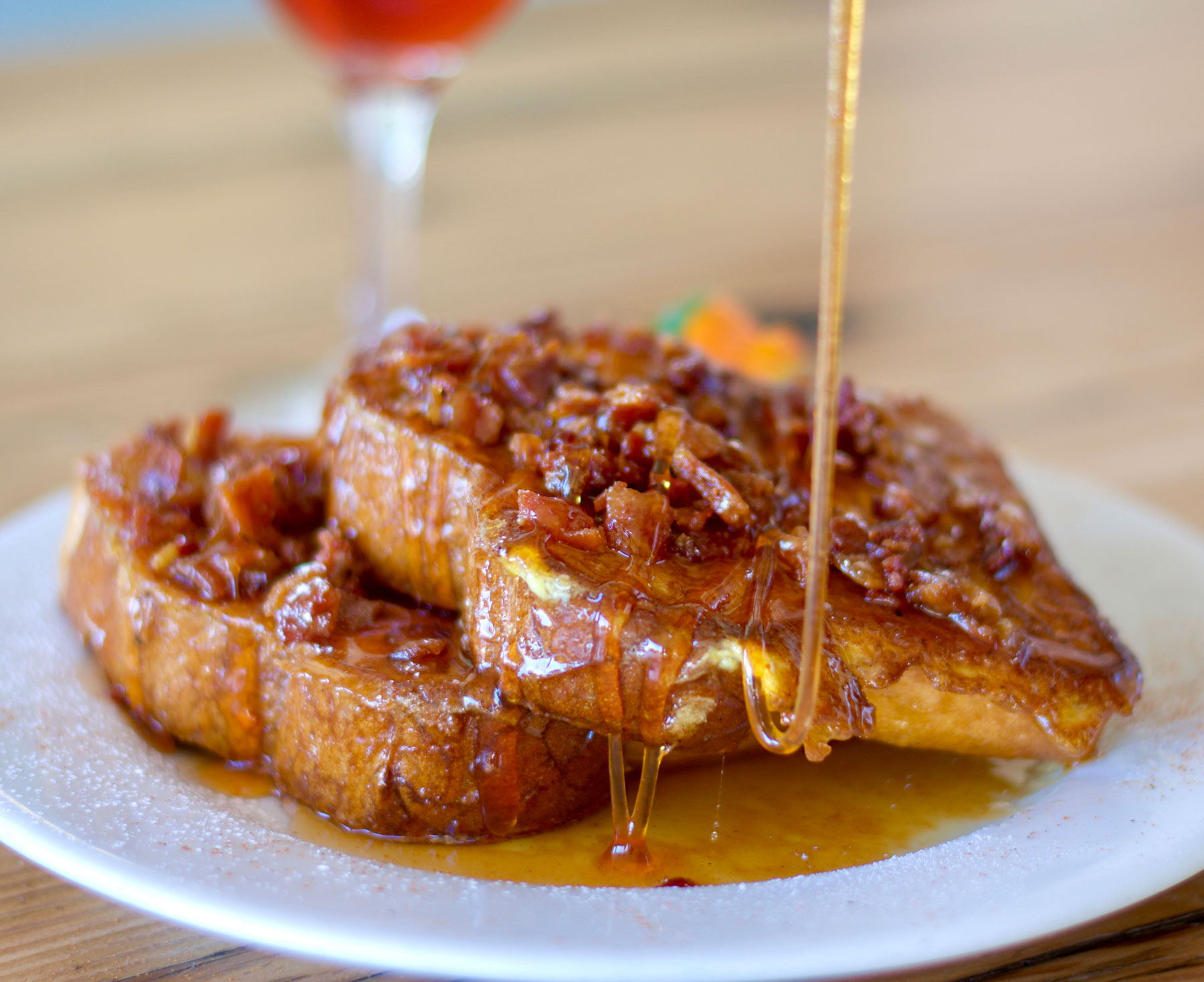 January's Bacon Hot Honey French Toast at Ghini's French Caffe 