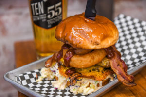 Messy Mesa Burger available during Beer & Burger Wednesday at Ten55 Brewing