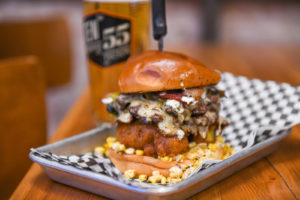 Sunset State Burger available during Beer & Burger Wednesday at Ten55 Brewing