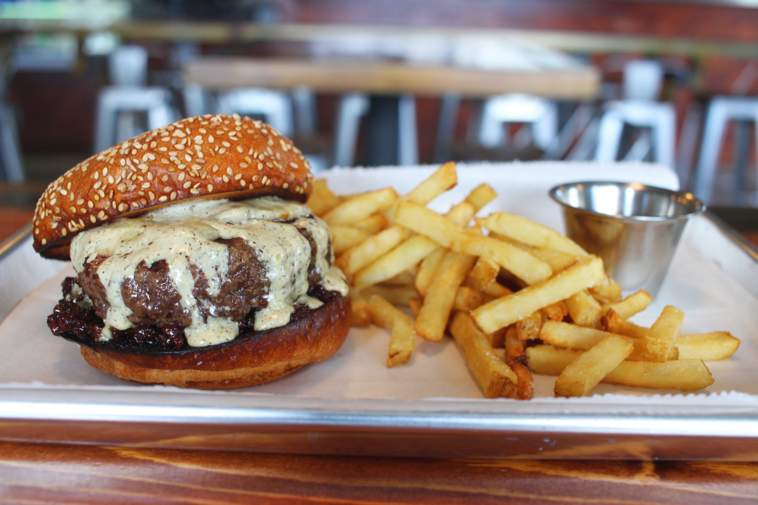 Classic Burger & Pomme Frites at The Lobby (Photo by Mark Whittaker)