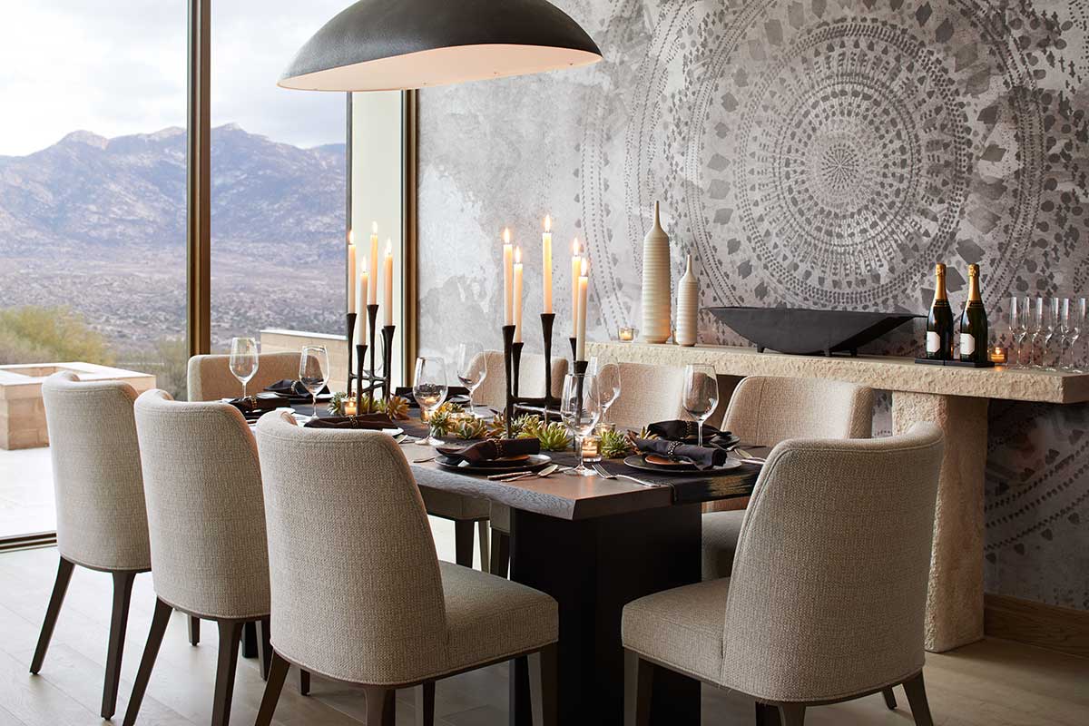 Miraval's private villas feature dining areas overlooking the Catalinas