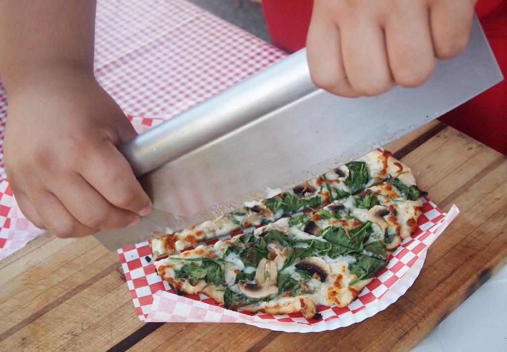 Mushroom, Spinach and Gorgonzola pizza (Photo credit: Kim M. Bayne)