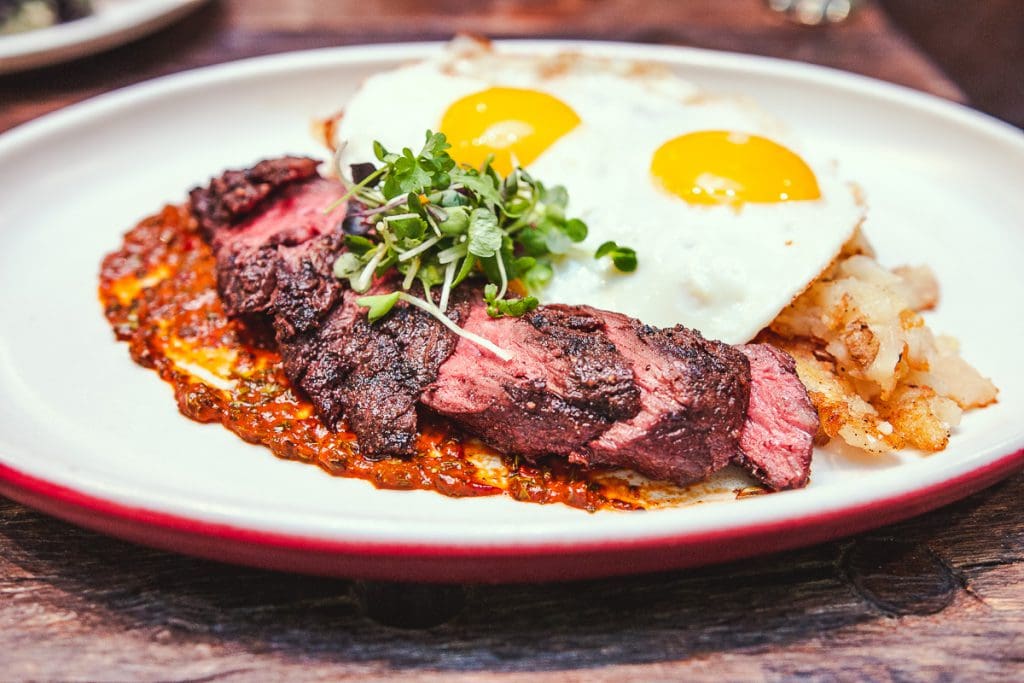 Hanger Steak & Eggs at Nook (Photo by Jackie Tran)