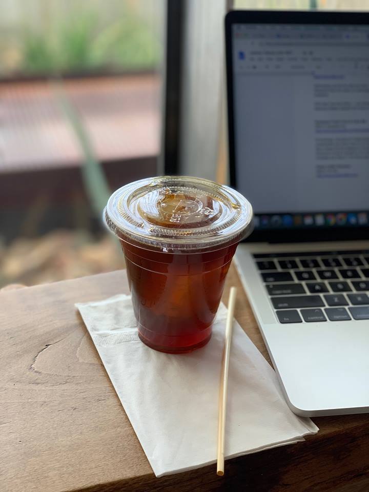 Presta’s Cold Brew Coffee, served with an eco-friendly bamboo straw, to sip on while you work (Credit: Dana Sullivan)