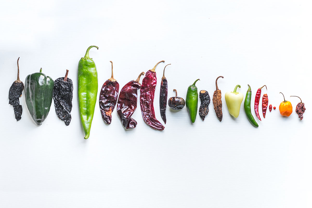 Assorted chili peppers (Credit: Jackie Tran)