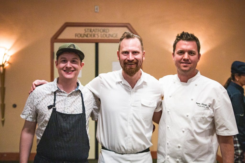 Chefs Brian Smith, Kevin Fink, and Ryan Clark at Ignite Agave in 2019 (Photo by Jackie Tran)