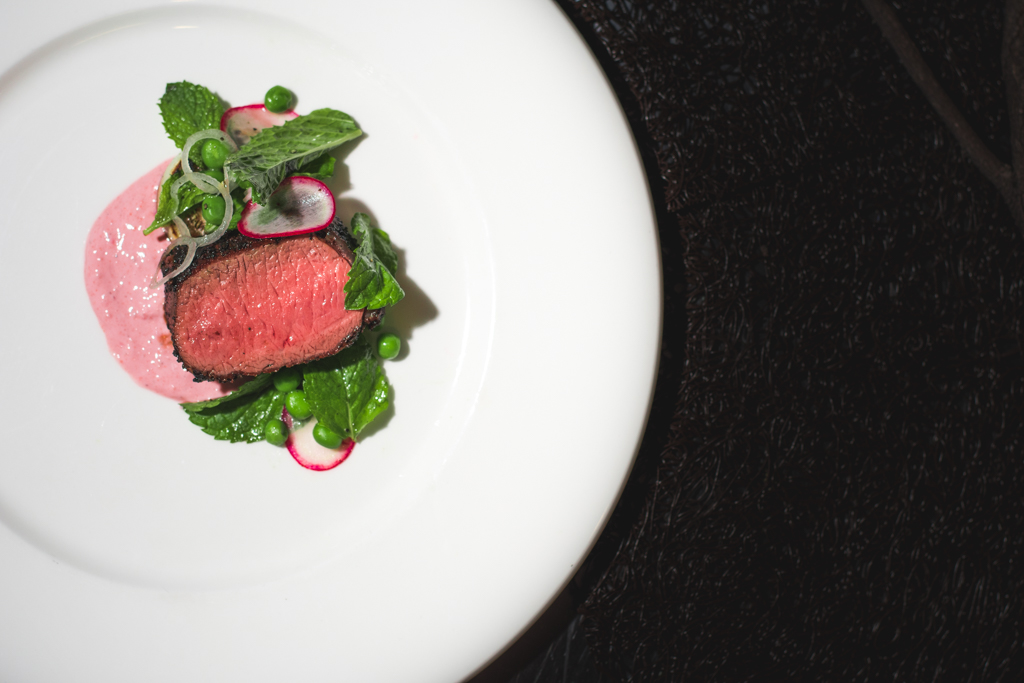 Colorado lamb loin with mint leaves and freshly-shucked peas at Miraval Arizona (Credit: Jackie Tran)