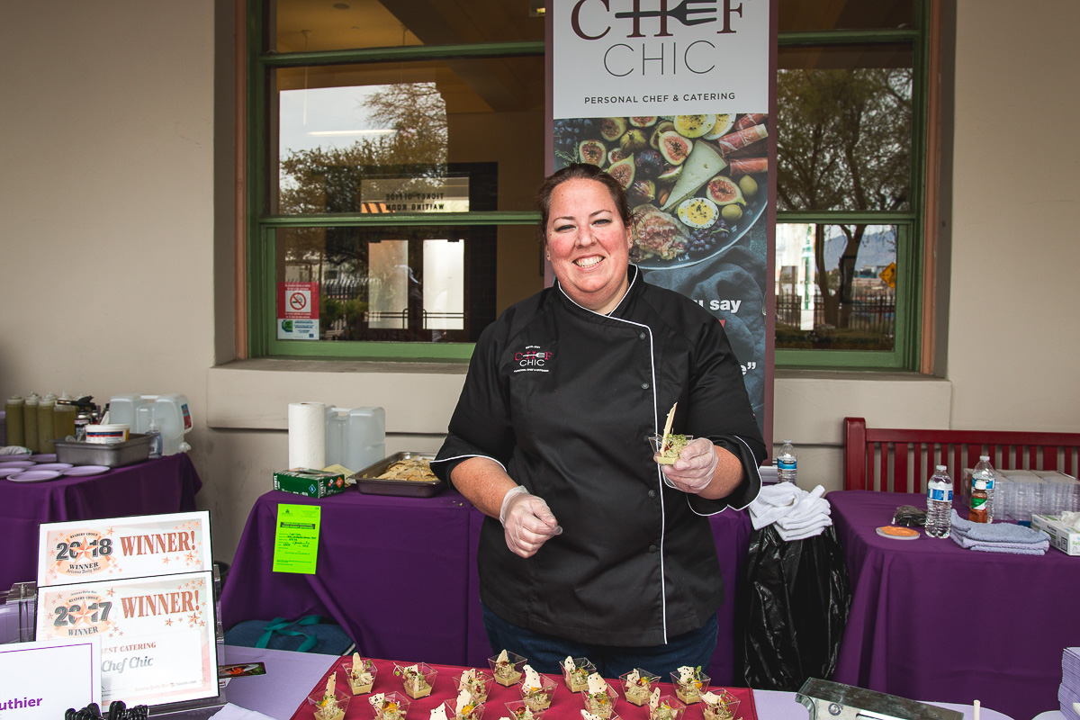Chef Chic Wendy Gauthier with her dish at Vida (Credit: Jackie Tran)