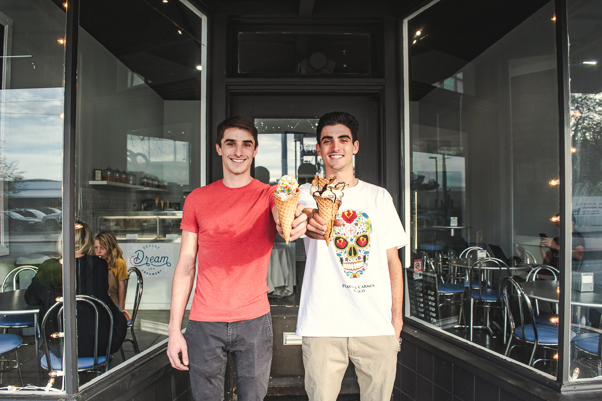 Owners and brothers Noah and Zech Bergeron at Desert Dream Ice Creamery (Credit: Jackie Tran)